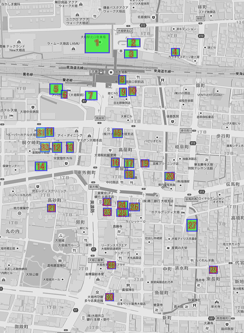 岐阜県大垣駅周辺の有料駐車場完全マップ